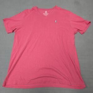 Psycho Bunny V-Neck T-Shirt Mens 7 XL Coral Pink Pima Cotton Robert Godley Skull